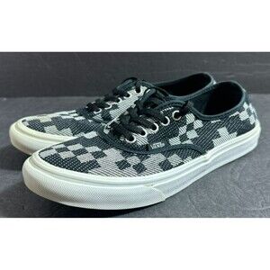Vans Authentic Black and Gray Low Top Skate Shoes Men's sz 6 / Women's sz 7.5